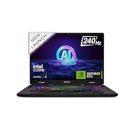 MSI Pulse 16 AI, Intel Core Ultra 9 185H,Built-in AI, 41CM 16:10 QHD+ 240Hz Gaming Laptop(32GB/1TB NVMe SSD/Windows 11 Home/NVIDIA GeForce RTX 4070, Core Black/2.8Kg), C1VGKG-028IN